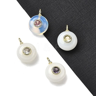 Natural & Synthetic Gemstone Flat Round Pendants G-H318-01G-A-1