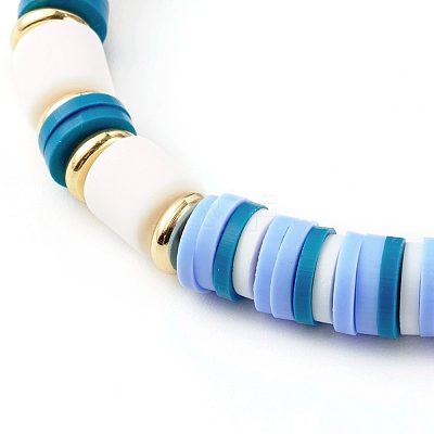 Handmade Polymer Clay Beads Stretch Bracelets Sets BJEW-JB06353-02-1