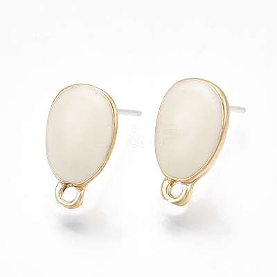 Alloy Stud Earring Findings X-PALLOY-S177-40G-1