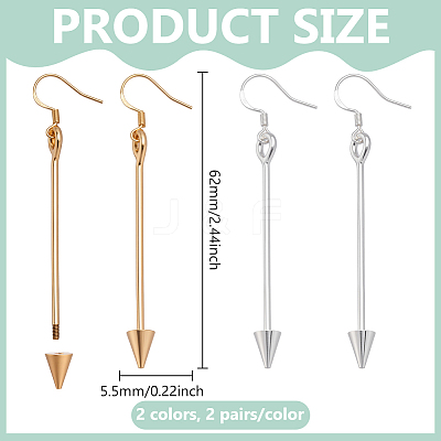 4 Pairs 2 Colors Alloy Dangle Earrings EJEW-PH0002-10-1