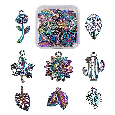 32Pcs 8 Style Alloy Pendants FIND-LS0001-19MC-1