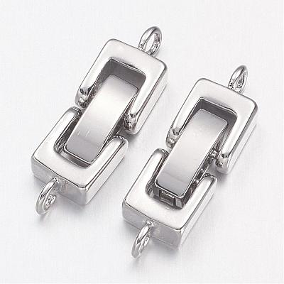 Brass Fold Over Clasps X-KK-I591-06P-NR-1
