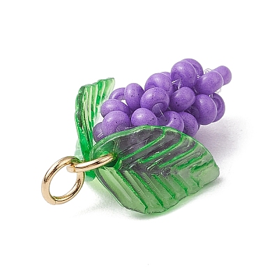 Glass Seed Beaded Grape Pendants PALLOY-MZ00467-02-1