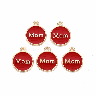 Mother's Day Alloy Enamel Charms ENAM-T016-11G-RS-1