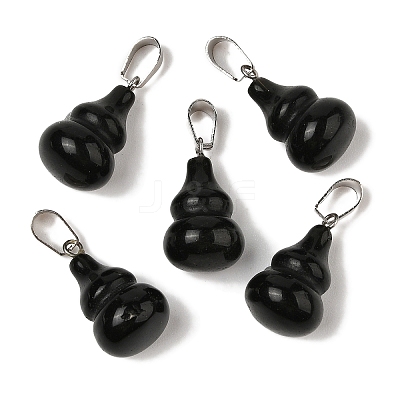 Natural Obsidian Pendants G-B127-03P-17-1