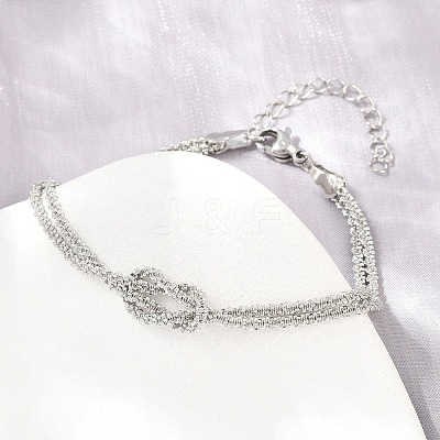 Brass Chain Knot 2-Strand Bracelets for Women KK-CBA68DA-17A-P-1