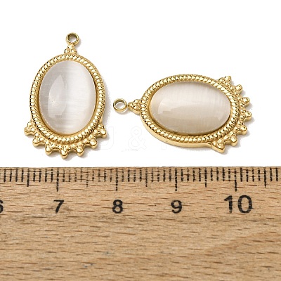 303 Stainless Steel & Cat Eye Pendants CE-CBA1E47-13G-03-1