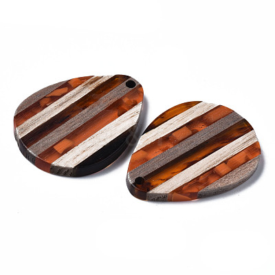 Stripe Resin & Walnut Wood Pendants RESI-N025-015A-D02-1