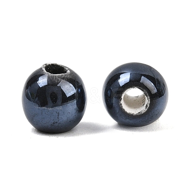Glazed Porcelain Round Beads PORC-S489-6mm-03-1