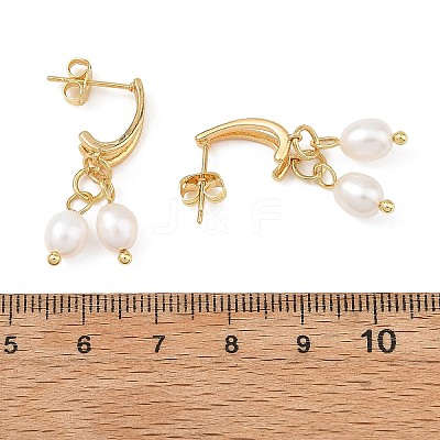 Natural Cultured Freshwater Pearl Dangle Earrings EJEW-JE07383-1