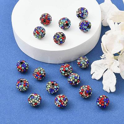 Polymer Clay Pave Rhinestone Beads RB-Q197-10mm-30-1