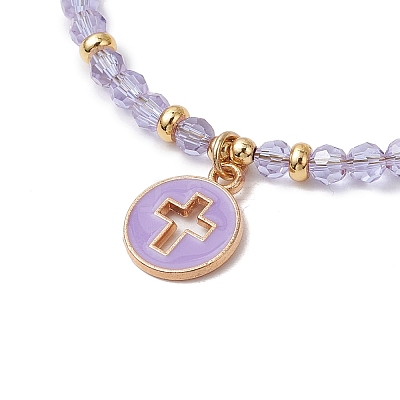 Imitation Austrian Crystal Beads Stretch Bracelets BJEW-JB11571-1
