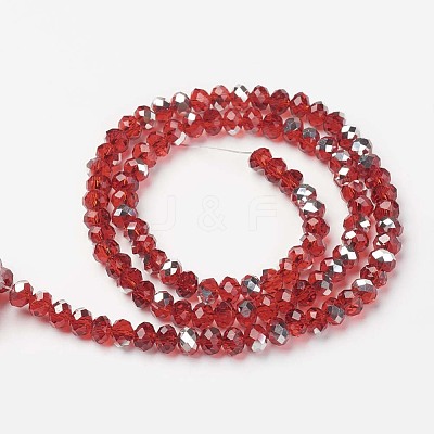Electroplate Transparent Glass Beads Strands EGLA-A034-T3mm-M05-1