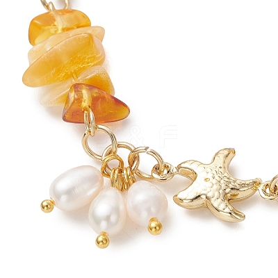 Natural Cultured Freshwater Pearl Beads Charm Bracelets BJEW-JB13767-01-1