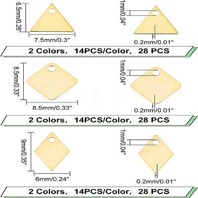 84Pcs 6 Style Brass Charms KK-FH0002-63-1