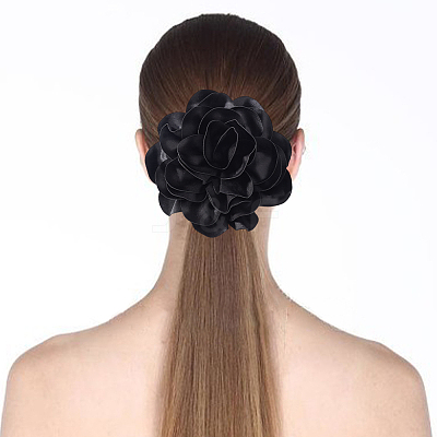 Polyester Flower Brooches JEWB-WH0021-54A-1