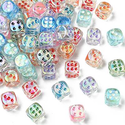 UV Plating Transparent Acrylic Beads MACR-CJC0004-32-1-1