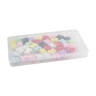 40Pcs UV Plating Opaque Acrylic Beads OACR-FS0002-28-1