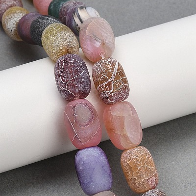 Natural Weathered Agate Beads Strands G-NH0047-B07-02-1