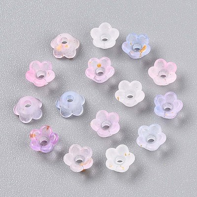 Frosted Transparent Acrylic Beads OACR-N137-72C-1