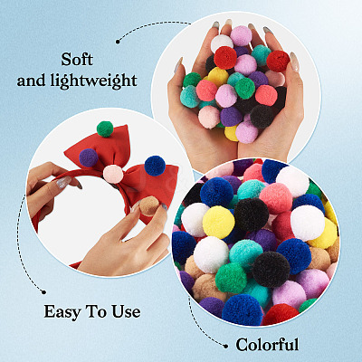 120Pcs 12 Colors Polyester High-elastic Pom Pom Ball DIY-TA0013-41-1