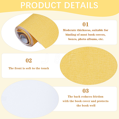 Self-adhesion Linen Book Covers AJEW-WH0314-356C-1