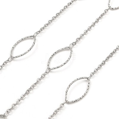 Tarnish Resistant Handmade 304 Stainless Steel Horse Eye Link Chains CHS-G025-04P-1