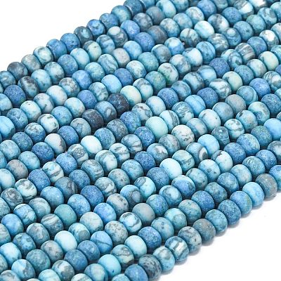 Dyed Natural Map Stone Beads Strands G-P575-A21-6x4mm-02-1