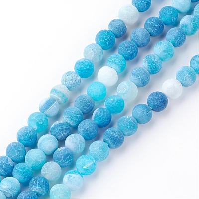 Natural Fire Crackle Agate Bead Strands G-S216-8mm-03-1