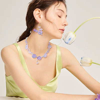 100Pcs 4 Styles Baking Paint Transparent Glass Bead Caps DGLA-TA0001-50-1