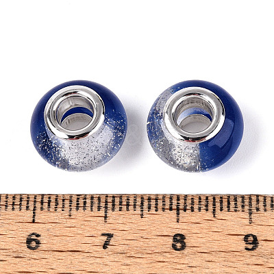 Transparent Resin Rondelle European Beads RESI-N044-02C-1
