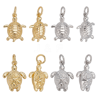 12Pcs 4 Styles Brass Pendants KK-ME0001-44-1