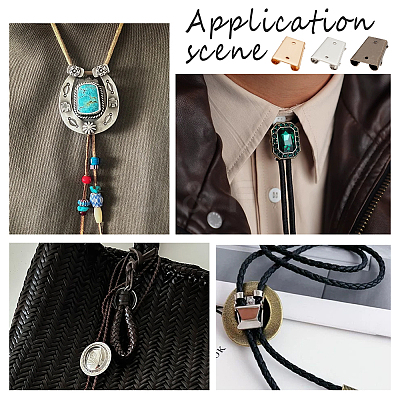 6Pcs 3 Colors Zinc Alloy Bolo Tie Slider Clasps FIND-PH0023-92B-1