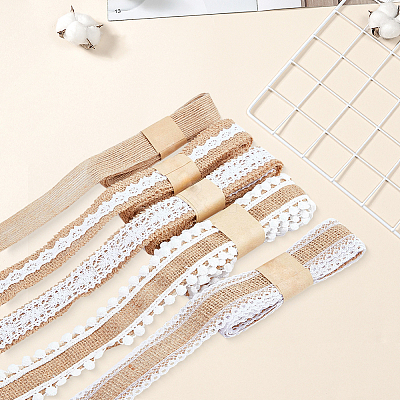 5Roll Burlap Ribbon OCOR-WH20014-12-1