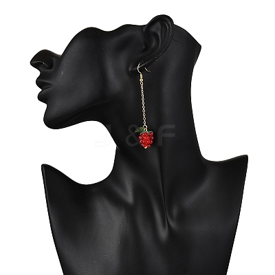 Handmade Lampwork Tassel Dangle Earrings EJEW-TA00658-1