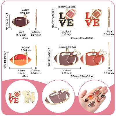 16Pcs 6 Styles Alloy Enamel Pendants ENAM-FS0002-44-1