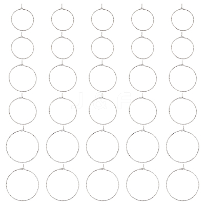 90Pcs 3 Size 316 Surgical Stainless Steel Hoop Earrings Findings STAS-UN0039-41-1