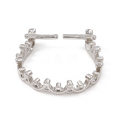 Rack Plating Brass Open Cuff Ring Settings KK-G455-14P-1