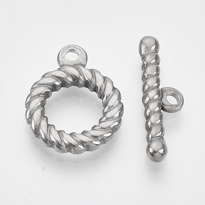Non-Tarnish 304 Stainless Steel Toggle Clasps X-STAS-N087-04-1