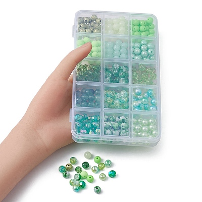 375Pcs 15 Styles Acrylic Beads MACR-YW0002-59B-1