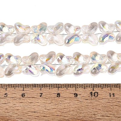 Baking Paint Electroplate Transparent Glass Beads Strands EGLA-Q136-03A-02-1