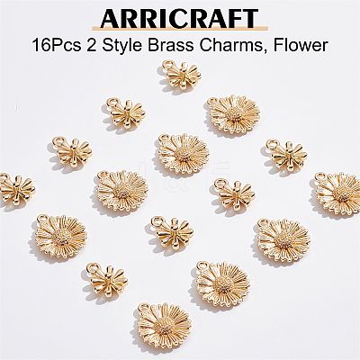 16Pcs 2 Style Brass Charms KK-AR0002-43-1