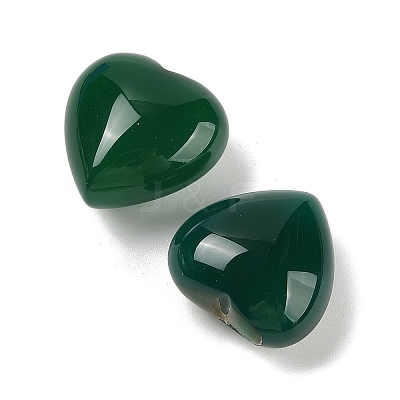 Natural Agate(Dyed & Heated) Heart Palm Stone G-Q021-04A-1