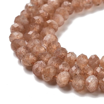 Natural Gold Sunstone Beads Strands G-B088-D18-02-1