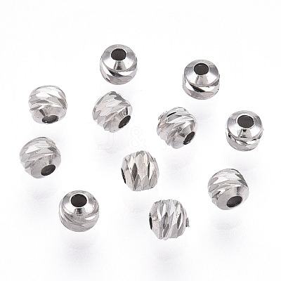 Rhodium Plated 925 Sterling Silver Beads STER-T004-78P-2.5mm-1