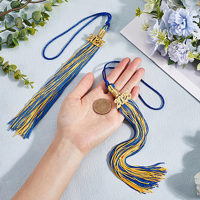 Polyester Graduation Tassel Pendant Decorations AJEW-WH20020-078F-1