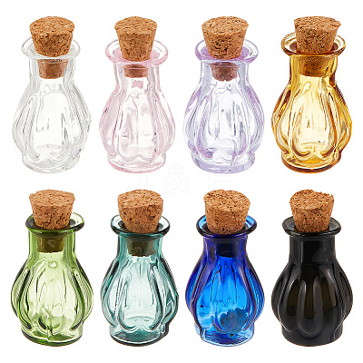 8Pcs 8 Colors Miniature Glass Bottles GLAA-PH0002-58-1