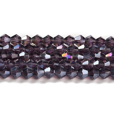 Transparent Electroplate Glass Beads Strands GLAA-F029-3mm-A04-1