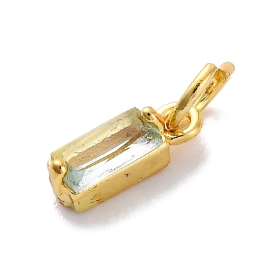 Brass Pave Cubic Zirconia Charms KK-F894-13G-04-1