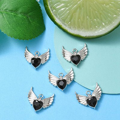 Rack Plating Alloy Glass Pendants FIND-YW0001-85A-1